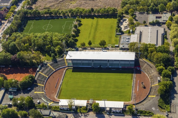 Aerial view, Preußenstadion, SC Preußen 06 e.V. Münster, Münster, Münsterland, North Rhine-Westphalia, Germany, Arena, DE, Europe, football pitch, football stadium, football club, aerial view, aerial photography, aerial photography, sports, sports facilities, sports field, sports venue, stadium, overview, bird's eye view, bird's eye view, overview