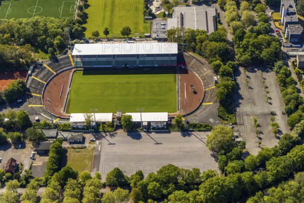 Aerial view, Preußenstadion, SC Preußen 06 e.V. Münster, Münster, Münsterland, North Rhine-Westphalia, Germany, Arena, DE, Europe, football pitch, football stadium, football club, aerial view, aerial photography, aerial photography, sports, sports facilities, sports field, sports venue, stadium, overview, bird's eye view, bird's eye view, overview