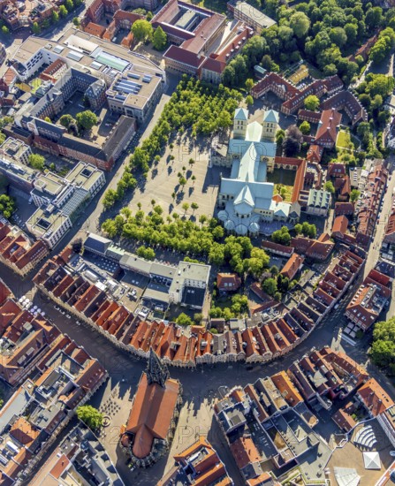 Aerial view, Old Town, St Paul's CathedralSt Paul's Cathedral, Cathedral Square, Catholic St. Lamberti Church, Prinzipalmarkt, cathedral, Münster, Münsterland, North Rhine-Westphalia, Germany, place of worship, DE, Europe, religious community, place of worship, main market, holy place, cathedral, church, parish, Klartext-Verlag, denomination, aerial view, aerial photography, aerial photography, Münster from above, Münster book, religion, religious site, sight, overview, bird's-eye view, landmark, birds-eyes view, historical, historical city centre, overview
