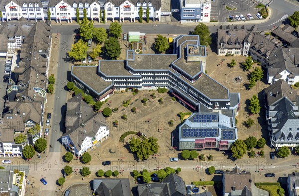 Aerial view, town hall Lennestadt, Thomas-Morus-Platz, Altenhundem, Lennestadt, Sauerland, North Rhine-Westphalia, Germany, authority, DE, Europe, aerial view, aerial photography, aerial photography, town hall, town administration, overview, bird's-eye view, overview