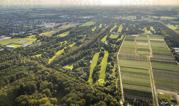 Aerial view, golf course, GolfClub Lippstadt, Lippstadt, Kreis Soest, North Rhine-Westphalia, Germany, DE, Europe, golf, golf course, golf club, Kreis-Soest-Buch, KreisSoestBuch, aerial view, aerial photography, aerial photography, sports, overview, bird's-eye view, forest area, Wiesenhausweg, birds-eyes view, overview