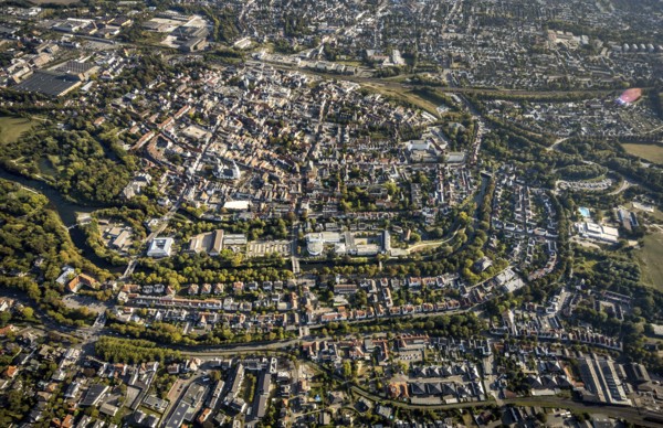 Aerial view, Old Town overview, Evangelical Great St Mary's Church, Rathausstraße, Jakobikirche, Lange Straße, River Lippe, Lippstadt, Soest district, North Rhine-Westphalia, Germany, Old Town view, Old Town ring road, Place of worship, Education, Educational institution, Cappeltor, City, DE, Damenstift Lippstadt, Monument protection, Dreifaltigkeits-Hospital gem. GmbH Lippstadt, Europe, Europaschule Ostendorf-Gymnasium, healthcare, religious community, place of worship, property tax, green trees, grammar school, holy site, hospital, Im Stift, real estate, city centre, canoe route Burgstraße, church, parish, Kleine Marienkirche, clinic, clinic centre, denomination, hospital, Kreis-Soest-Buch, KreisSoestBuch, culture, art, educational institute, aerial view, aerial photography, aerial photography, medical facility, medical aid, emergency service, town hall, town hall square, religion, religious site, ruin, play, school, city view, Lippstadt municipal theatre, town centre, St. Marien, Ab...