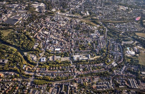 Aerial view, Old Town overview, Evangelical Great St Mary's Church, Rathausstraße, Jakobikirche, Lange Straße, River Lippe, Lippstadt, Soest district, North Rhine-Westphalia, Germany, Old Town view, Old Town ring road, Place of worship, Education, Educational institution, Cappeltor, City, DE, Damenstift Lippstadt, Monument protection, Dreifaltigkeits-Hospital gem. GmbH Lippstadt, Europe, Europaschule Ostendorf-Gymnasium, healthcare, religious community, place of worship, property tax, green trees, grammar school, holy site, hospital, Im Stift, real estate, city centre, canoe route Burgstraße, church, parish, Kleine Marienkirche, clinic, clinic centre, denomination, hospital, Kreis-Soest-Buch, KreisSoestBuch, culture, art, educational institute, aerial view, aerial photography, aerial photography, medical facility, medical aid, emergency service, town hall, town hall square, religion, religious site, ruin, play, school, city view, Lippstadt municipal theatre, town centre, St. Marien, Ab...