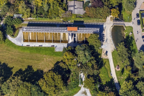 Aerial photograph, Salzkotten salt works in the spa garden, Salzkotten, OWL, Ostwestfalen-Lippe, East Westphalia, North Rhine-Westphalia, Germany, DE, Europe, graduation house, aerial photograph, aerial photography, aerial photography, OWL book, OWL book, overview, bird's-eye view, bird's-eye view, overview