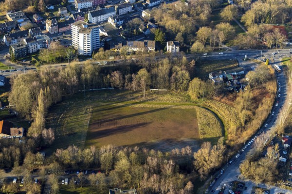 Aerial view, sports ground VfB Schwelm e.V., Schwelm, Ruhr area, North Rhine-Westphalia, Germany, DE, Europe, aerial view, aerial photography, aerial photography, sports, sports facilities, sports ground, sports facility, overview, bird's-eye view, overview