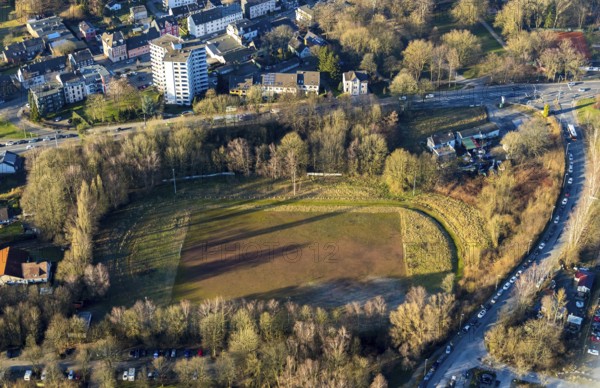Aerial view, sports ground VfB Schwelm e.V., Schwelm, Ruhr area, North Rhine-Westphalia, Germany, DE, Europe, aerial view, aerial photography, aerial photography, sports, sports facilities, sports ground, sports facility, overview, bird's-eye view, overview