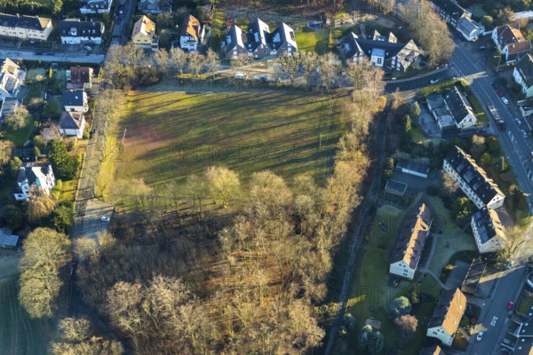 Aerial view, sports field Wilhelmshöhe, Grothestraße, Schwelm, Ruhr area, North Rhine-Westphalia, Germany, DE, Europe, football field, aerial view, aerial photography, aerial photography, sports, sports field, sports facility, overview, bird's-eye view, overview