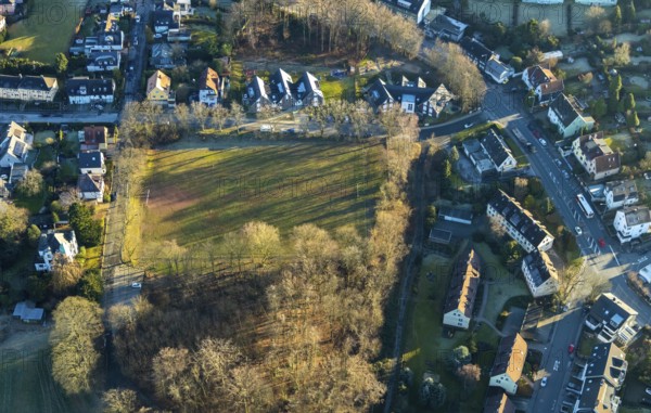 Aerial view, sports field Wilhelmshöhe, Grothestraße, Schwelm, Ruhr area, North Rhine-Westphalia, Germany, DE, Europe, football field, aerial view, aerial photography, aerial photography, sports, sports field, sports facility, overview, bird's-eye view, overview