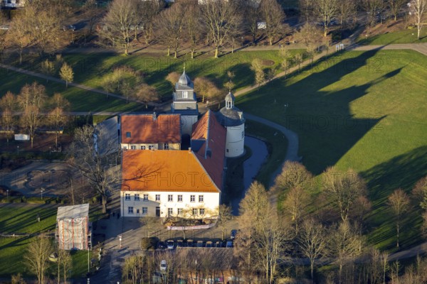 Aerial view, Schloss Martfeld, Schwelm, Ruhr area, North Rhine-Westphalia, Germany, castle, DE, Europe, Haus Martfeld, aerial photograph, aerial photography, aerial photography, museum, castle, castle grounds, castle park, sight, overview, bird's eye view, moat, moated castle, moated castle, birds-eyes view, former manor, overview