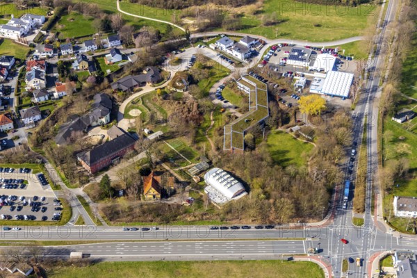 Aerial photo, Waldorf School Soest Hugo Kükelhaus School, Waldorf Kindergarten Soest, Bau-und Liegenschaftsbetrieb North Rhine-Westphalia Soest, Wiesengraben Park, Soest, Soester Börde, North Rhine-Westphalia, Germany, authority, education, educational institution, DE, Europe, kindergarten, day-care centre, day-care centre, day-care centre, teaching institute, aerial photo, aerial photography, aerial photography, school, overview, bird's-eye view, Waldorf education, Waldorf School, Wisbyring, birds-eyes view, overview