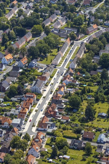 Aerial photo, redesign of Müllingser Weg road, Soest, Soester Börde, North Rhine-Westphalia, Germany, DE, Europe, birds-eyes view, aerial photography, aerial photography, overview, overview, bird's eye view