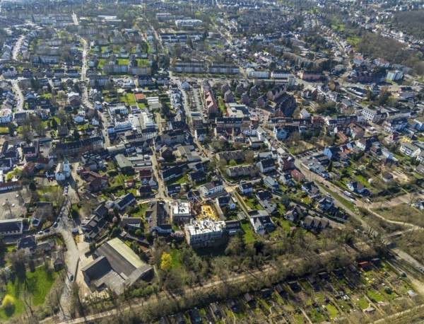 Aerial photo, flats, residential area Saarner Kuppe, Linksruhr, Mülheim an der Ruhr, Ruhr area, North Rhine-Westphalia, Germany, Mülheim, an, der, Ruhr, DE, Europe, birds-eyes, view, aerial photography, aerial photography, aerial photography, overview, overview, bird's eye view, residential, flat, houses, residential buildings, housing estate, settlement