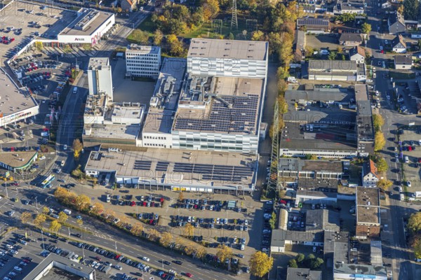 Aerial view, On Saturday the largest Aldi in the world opened in Mülheim on Dümptener Mannesmannallee, Dümpten - West, Mülheim an der Ruhr, Ruhr area, North Rhine-Westphalia, Germany, DE, Europe, birds-eyes view, aerial view, aerial photography, aerial photography, overview, bird's eye view