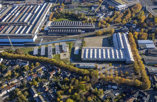 Aerial photography, HSPV North Rhine-Westphalia, North Rhine-Westphalia College of Police and Public Administration, Styrum, Mülheim an der Ruhr, Ruhr area, North Rhine-Westphalia, Germany, education, DE, Europe, commercial area, college, aerial photography, aerial photography, aerial photography, police, police station, study, overview, bird's-eye view, overview