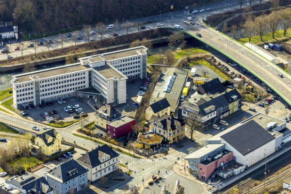 Aerial photo, employment agency, Meschede, Sauerland, North Rhine-Westphalia, Germany, employment agency, labour office, authority, DE, Europe, aerial photo, aerial photography, aerial photography, overview, bird's-eye view, birds-eyes view, overview