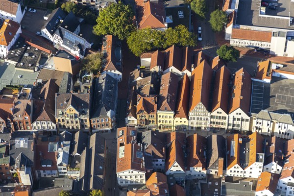 Aerial view, old town, city centre, Minden, Ostwestfalen-Lippe, OWL, North Rhine-Westphalia, Germany, DE, Europe, aerial photography, aerial photography, aerial photography, OWL book, OWL book, East Westphalia, overview, bird's-eye view, birds-eyes view, overview, red roofs