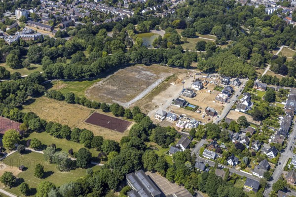Aerial view, new development area An den Filder Benden, construction of houses, Vinn, Mörs, Ruhr area, North Rhine-Westphalia, Germany, DE, Europe, birds-eyes, view, aerial photography, aerial photography, overview, overview, bird's eye view, living, flat, houses, residential buildings, housing estate, settlement