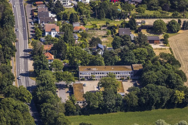 Aerial photo, motorway police station Mörs, Venloer Straße, Mörs, Ruhr area, North Rhine-Westphalia, Germany, DE, Europe, birds-eyes, view, aerial photography, aerial photography, aerial photography, overview, bird's eye view, police, law enforcement officer