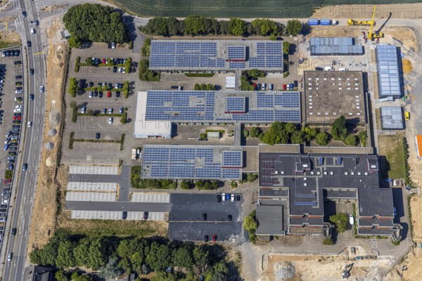 Aerial photography, Berufskolleg für Technik Mörs, Mörs, Ruhr area, North Rhine-Westphalia, Germany, DE, Europe, birds-eyes, view, aerial photography, aerial photography, overview, overview, bird's eye view, vocational school, training, profession, apprenticeship, technical school