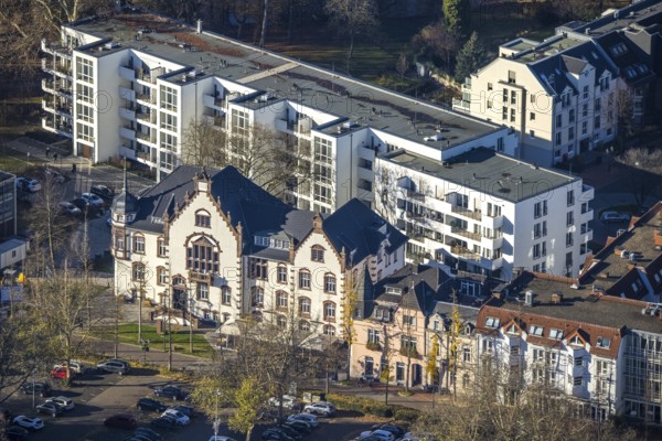 Aerial photograph, district stand house, Mörs, Ruhr area, North Rhine-Westphalia, Germany, authority, DE, Europe, grammar school, fort, fort site, aerial photograph, aerial photography, aerial photography, overview, bird's-eye view, overview