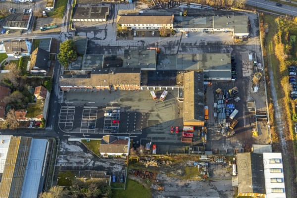 Aerial view, construction site, new construction of residential buildings, former Merkur site, Rennekamp construction area, Soest Florianweg volunteer fire brigade, Soest, Soester Börde, North Rhine-Westphalia, Germany, construction work, construction, construction area, building site, building plots, construction project, construction site, fire fighters, fire protection, fire station, DE, Europe, fire station, fire brigade, property tax, real estate, aerial view, aerial photography, aerial photography, new construction, rescue station, overview, bird's eye view, residential area, residential area, residential buildings, residential quality, residential neighbourhood, housing estate, birds-eyes view, overview