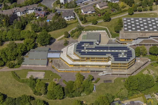 Aerial photo, Rothenstein school centre, Meinerzhagen, Märkischer Kreis, Sauerland, North Rhine-Westphalia, Germany, education, educational institution, DE, Europe, primary school, educational institute, aerial photo, aerial photography, aerial photography, school, overview, bird's-eye view, birds-eyes view, overview