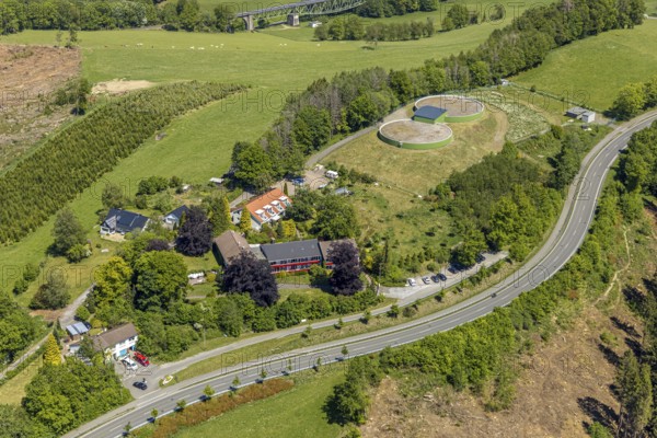 Aerial view, Fritz-Paulmann-Weg, Meinerzhagen, Märkischer Kreis, Sauerland, North Rhine-Westphalia, Germany, DE, Europe, aerial photograph, aerial photography, aerial photography, overview, bird's-eye view, birds-eyes view, overview