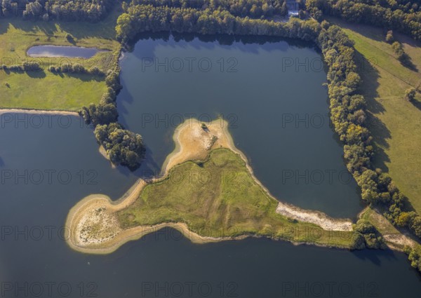 Aerial view, Zachariassee, Lipperode, Lippstadt, Kreis Soest, North Rhine-Westphalia, Germany, DE, Europe, groundwater lake, Kreis-Soest-Buch, KreisSoestBuch, aerial view, aerial photography, aerial photography, nature reserve, nature discovery trail, nature reserve, lake, overview, bird's-eye view, bird's-eye view, overview