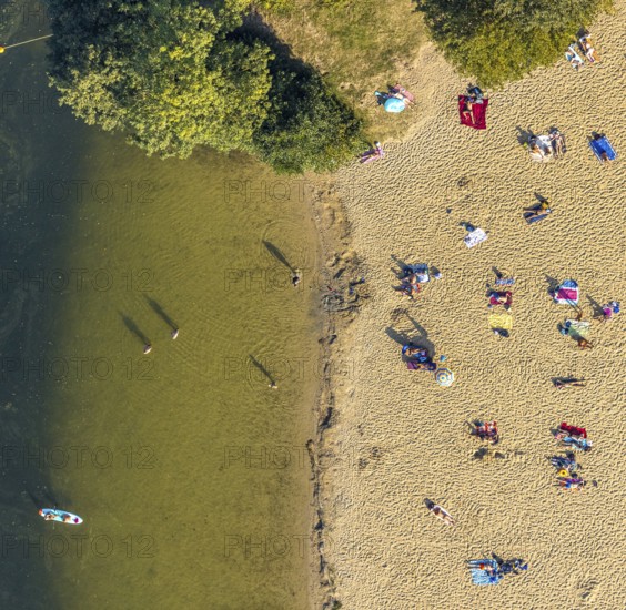 Aerial view, Alberssee, lido, bathers, Rebbeke, Lippstadt, Soest district, North Rhine-Westphalia, Germany, bathers, bathing lake, DE, Europe, leisure, leisure facility, leisure area, leisure pool, leisure activities, leisure enjoyment, Soest district book, Soest district book, aerial view, aerial photography, aerial photography, lake, lido, overview, bird's-eye view, overview