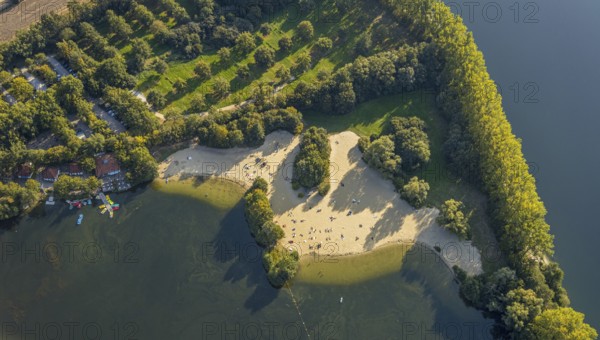 Aerial view, Alberssee, lido, bathers, Rebbeke, Lippstadt, Soest district, North Rhine-Westphalia, Germany, bathers, bathing lake, DE, Europe, leisure, leisure facility, leisure area, leisure pool, leisure activities, leisure enjoyment, Soest district book, Soest district book, aerial view, aerial photography, aerial photography, lake, lido, overview, bird's-eye view, overview