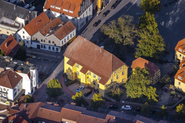 Aerial photo, Ührken Der U (h) rige Bier Keller, Lübbecke, Ostwestfalen-Lippe, OWL, North Rhine-Westphalia, Germany, DE, Europe, restaurant, gastronomy, aerial photo, aerial photography, aerial photography, OWL book, OWLBuch, Ostwestfalen, restaurant, overview, bird's-eye view, overview