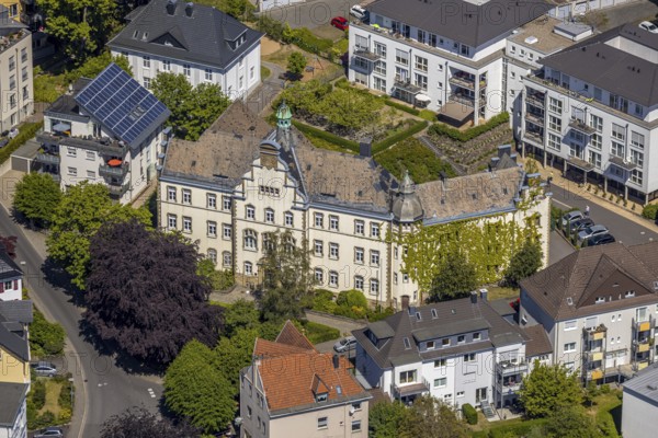 Aerial view, old district court, Lüdenscheid, Märkischer Kreis, Sauerland, North Rhine-Westphalia, Germany, district court, authority, DE, Europe, aerial view, aerial photography, aerial photography, overview, bird's eye view, birds-eyes view, overview