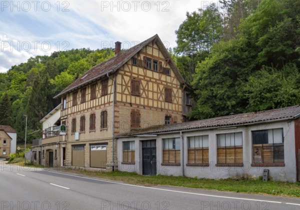 Old train station at Berlichingen in southern Germany