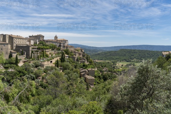 Scenery around Gordes, a comune in the Provence region of southern France at summer time