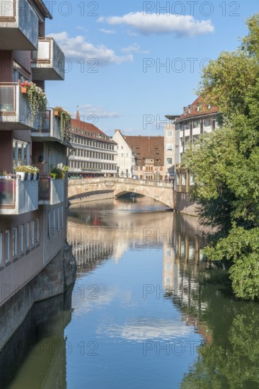 City view of Nuremberg, a city in Franconia in the german state of Bavaria