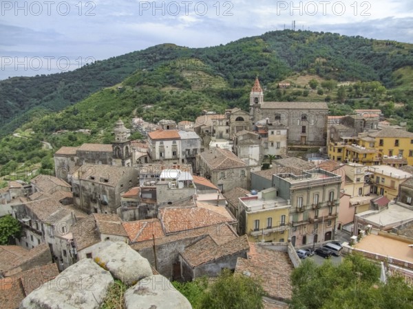 Aerial view showing a comune in Sicily named Castiglione di Sicilia