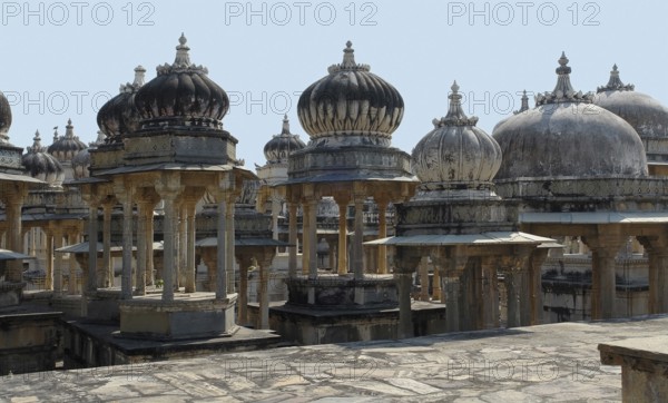 Scenery at the Ahar Cenotaphs located in Ahar near Udaipur in India