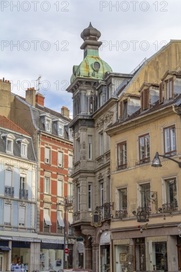 Street view of Mulhouse, a city in the Alsace region in France