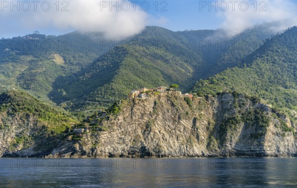 Scenery around Corniglia, a small village at a coastal area named Cinque Terre in Liguria, located in the northwest of Italy