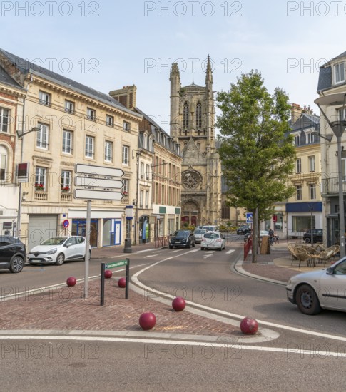City view of Fecamp, a commune in the Seine-Maritime department in the Normandy Region of France