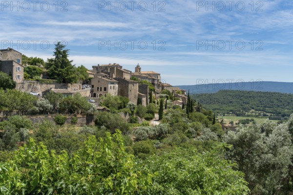 Scenery around Gordes, a comune in the Provence region of southern France at summer time