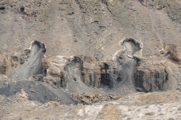 Rocky landscape detail around Guatiza at Lanzarote at the Canary Islands