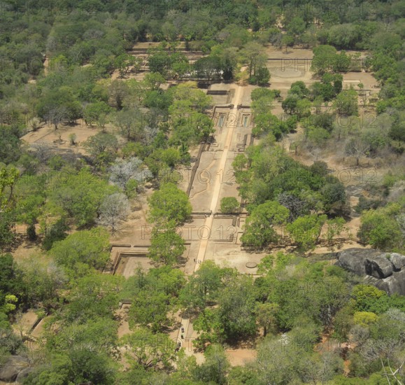 Sunny high angle view around Sigiriya, a ancient palace located in the central Matale district in Sri Lanka