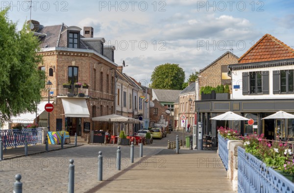 Impression around Quai Belu on the banks of the Somme in Amiens, a city and commune in northern France. It is the capital of the Somme department in the region of Hauts-de-France