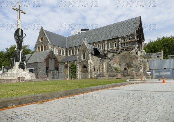The damaged ChristChurch Cathedral in New Zealand