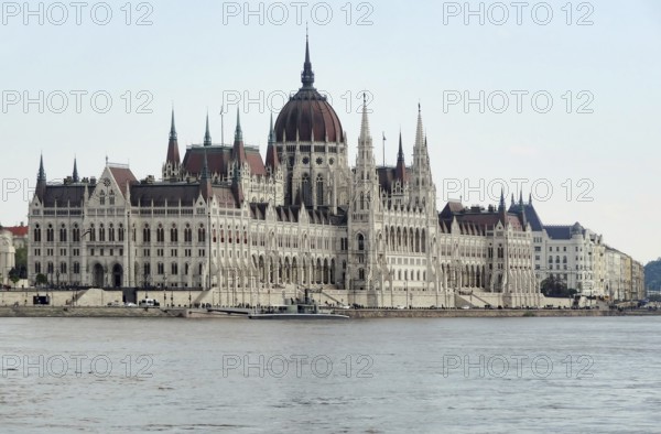 Scenery around the Hungarian Parliament Building in Budapest