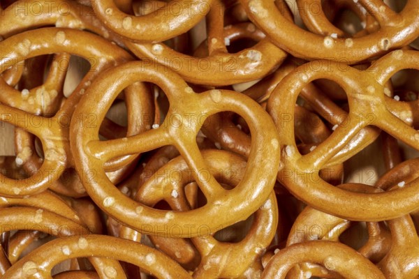 Full frame macro shot of some lye pretzels