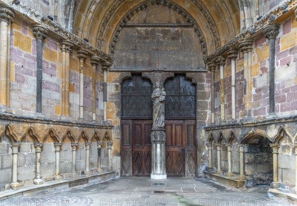 Entrance of the Basilica of Saint Maurice in Epinal, a commune in northeastern France and the prefecture of the Vosges department at winter time