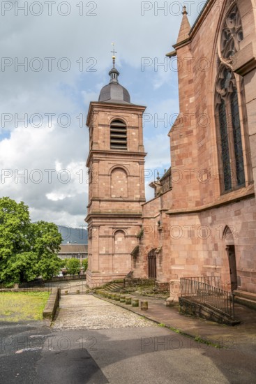 Saint-Die Cathedral in Saint-Die-des-Vosges, a commune in the Vosges department, Grand Est, northeastern France