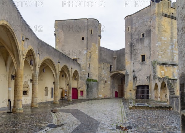 Scenery inside the bridge castle and city gate named Germans Gate in Metz, a city in the Lorraine region in France